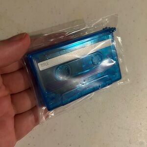 Blue Audio Cassette Tape keychain